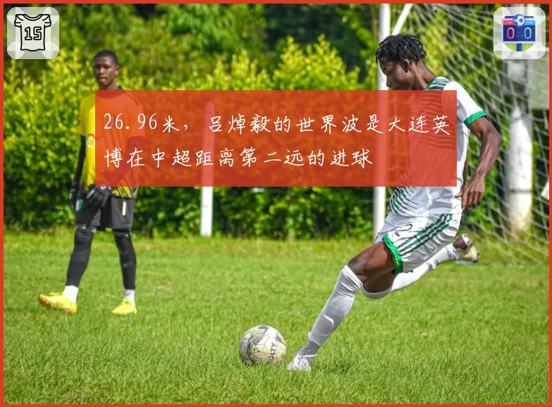 26.96米，吕焯毅的世界波是大连英博在中超距离第二远的进球